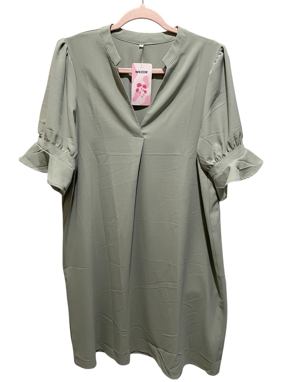 NWT Shift Dress for Women V Neck Short Sleeves. Size L - Picture 2 of 8
